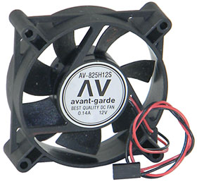 12VDC, 3-1/8in. Square X  1in. Avana-Garde Box  Fan, Used